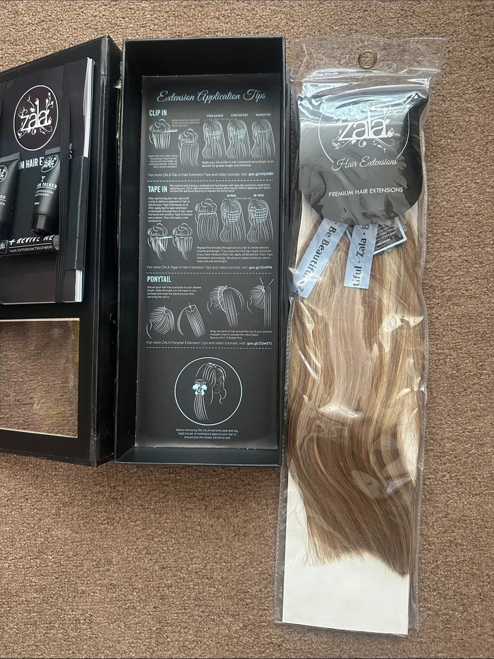Zala Premium Women's Hair Extensions - Light Brown 14 inches. clip in